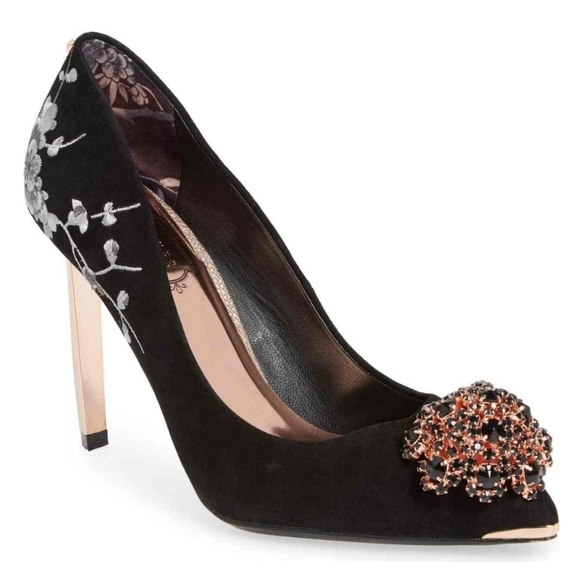 🍒NEW🍒 TED BAKER EMBROIDERED PUMPS EU 37 - Picture 2 of 8